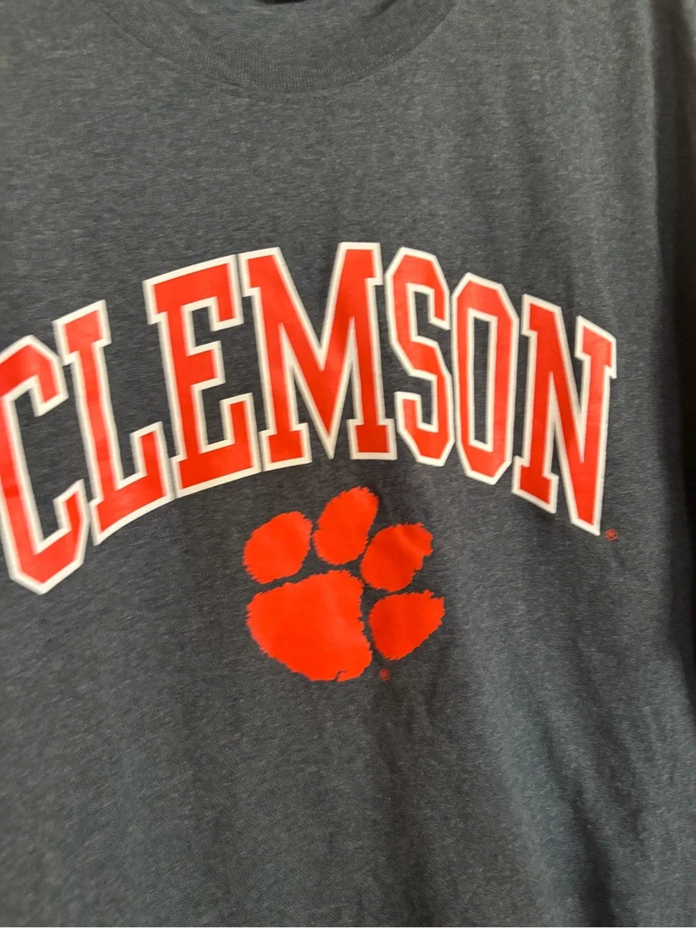 Gildan gray heathered crewneck short sleeve Clemson T shirt XXL - Picture 2 of 5